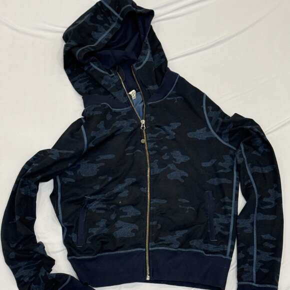 Lululemon Camo Full-Zip Hoodie – Navy/Black – Size 8 - Picture 1 of 2